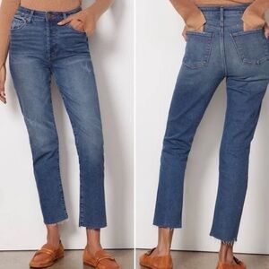 Evereve The Ever Straight High Rise Denim Jeans | 25 | Medium Wash